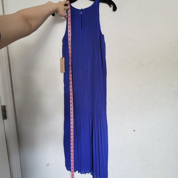 NEW Halogen Blue Clematis Sleeveless Midi Swing Dress Size XXS Petite - Picture 7 of 13